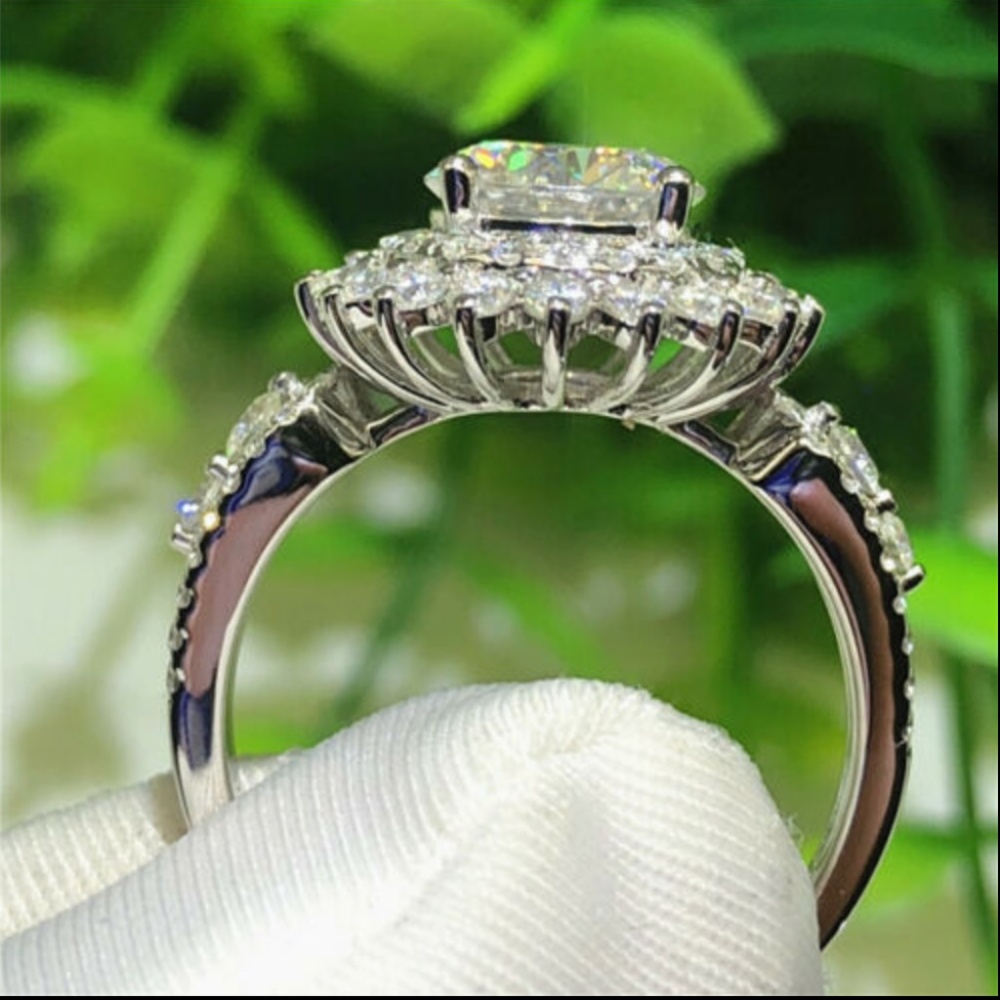 *New 925 Silver Sapphire Diamond Wedding Ring - Picture 5 of 5